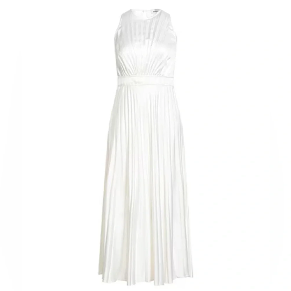 Sandro Jolie Pleated Midi Dress Size FR 38 (US 6) - Picture 2 of 6